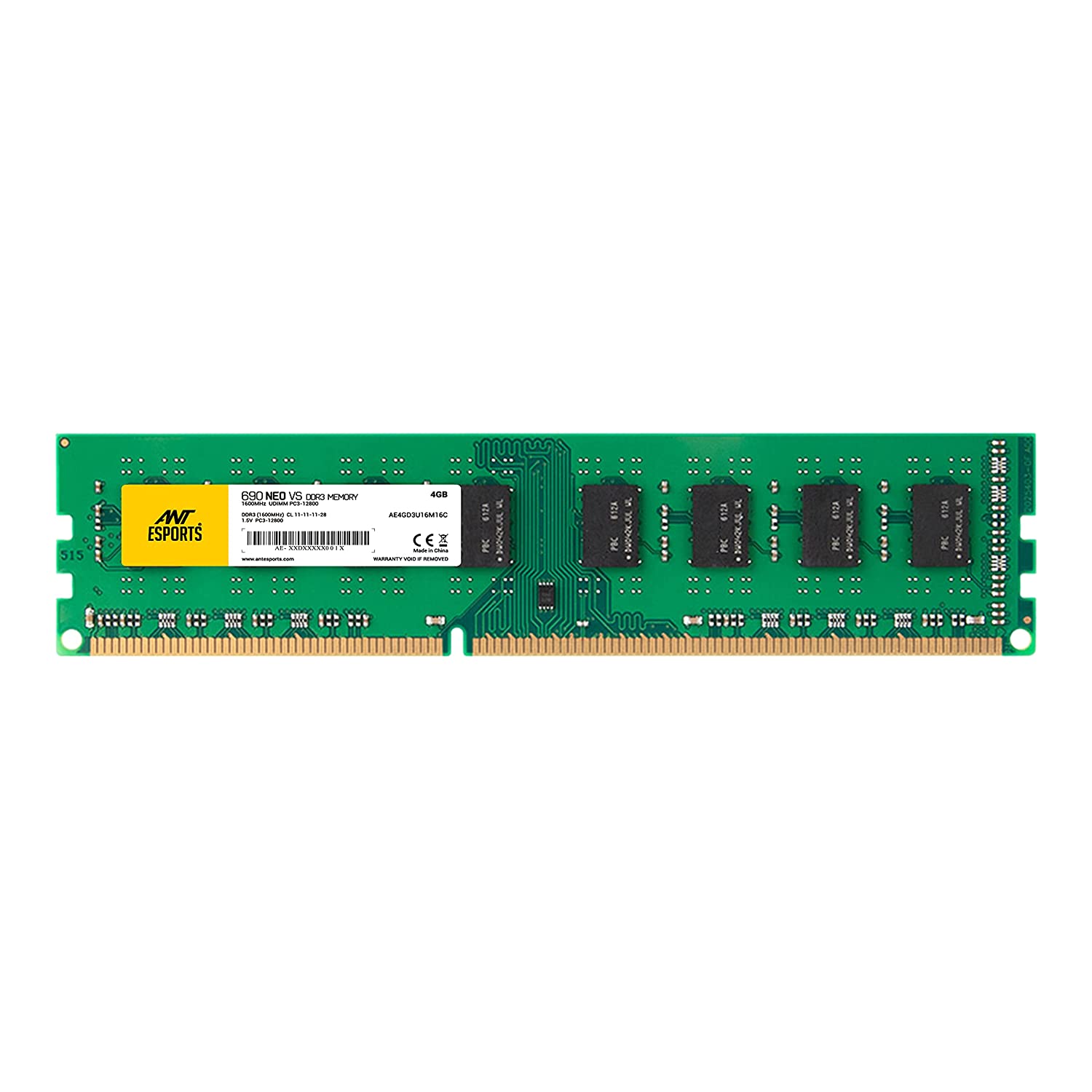 Ant Esports 690 NEO VS 4GB (1 * 4GB) DDR3 1600 MHz CL 11-11-11-28 U-DIMM Desktop Memory - AE4GD3U16M16C